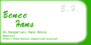 bence hans business card